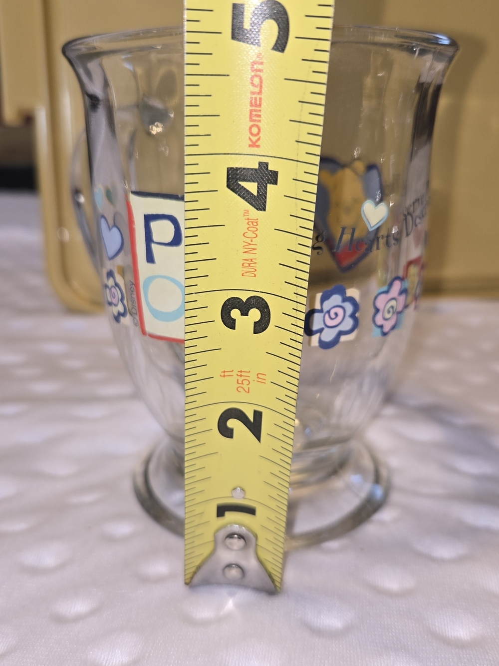 Winnie the Pooh Clear Glass Mugs - Set of 2 (Yellow/Blue Accents) - Picture 3 of 4